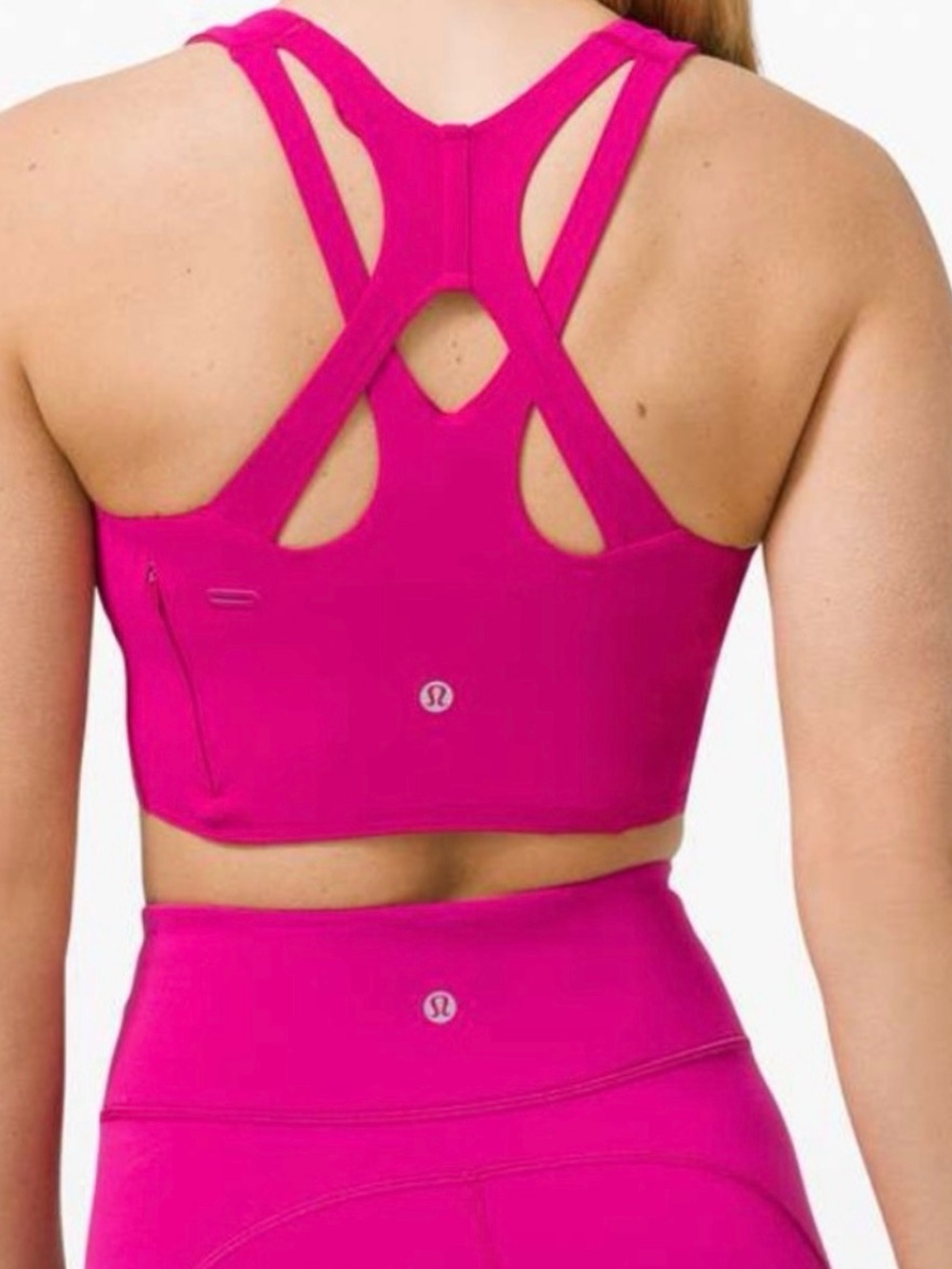 lululemon athletica Stash It Strappy Sports Bra in Bright Pink
